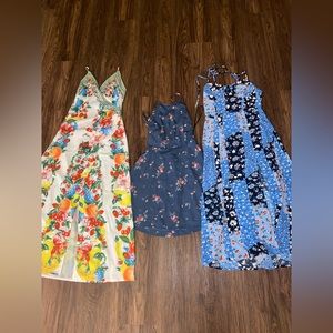 3 floral dresses
